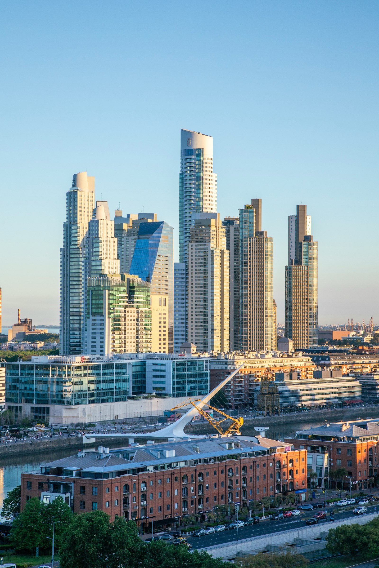 Aerial view of Buenos Aires with high-rise buildings